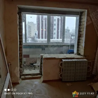 Установка балконного блока