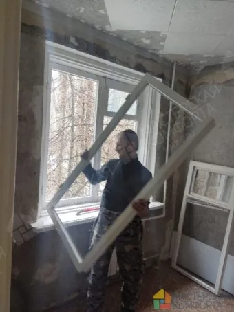 Установка балконного блока