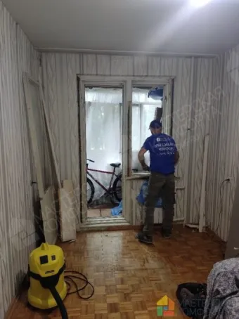Установка балконного блока