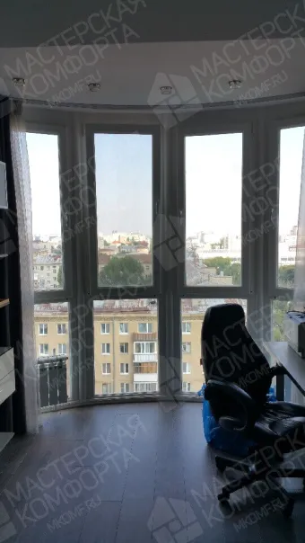 Остекление панорамной полукруглой лоджии на ул. Рахова